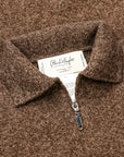 Olde H & Daughter Wool Cashmere Zip Polo Fuzz