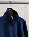 Olde H & Daughter Wool Cashmere Zip Polo Midnite