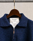 Olde H & Daughter Wool Cashmere Zip Polo Midnite