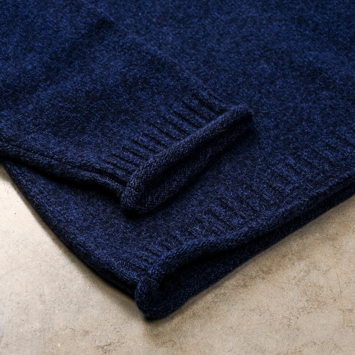 Olde H &amp; Daughter Wool Cashmere Zip Polo Midnite