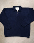 Olde H & Daughter Wool Cashmere Zip Polo Midnite