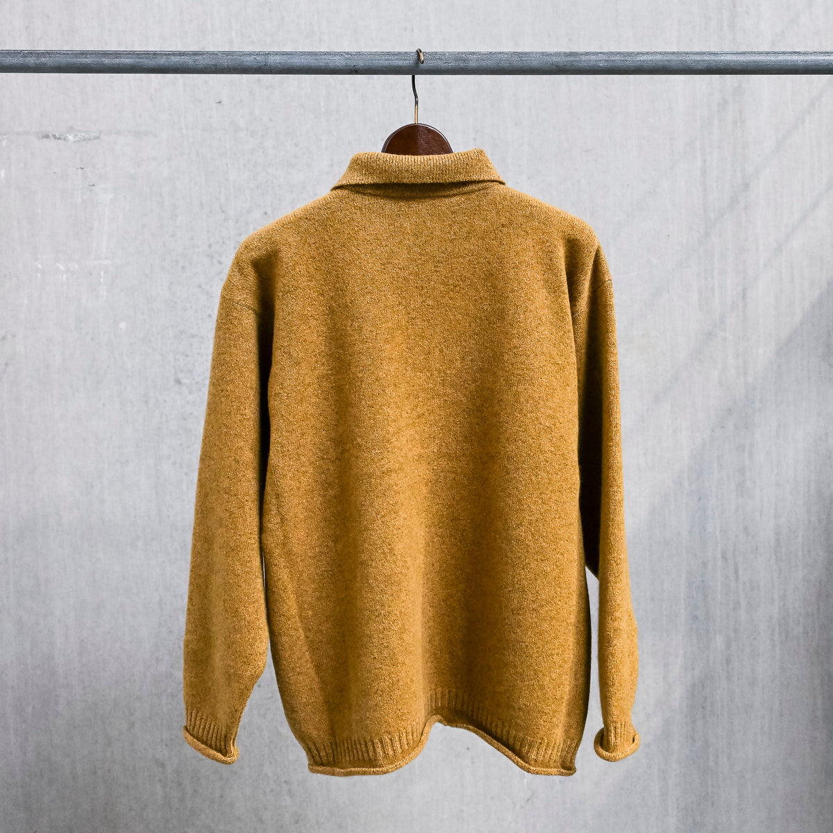 Olde H &amp; Daughter Wool Cashmere Zip Polo Soil