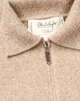 Olde H & Daughter Wool Cashmere Zip Polo Stone