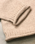 Olde H & Daughter Wool Cashmere Zip Polo Stone