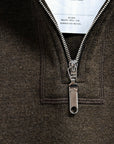 Olde H & Daughter Wool Track Half Zip Dark Brown