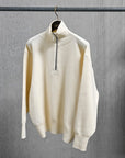 Olde H & Daughter Wool Track Half Zip Ecru