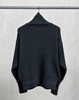 Olde H & Daughter Twist Wool Half Zip Mid Nite