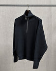 Olde H & Daughter Twist Wool Half Zip Mid Nite