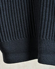 Olde H & Daughter Twist Wool Half Zip Mid Nite