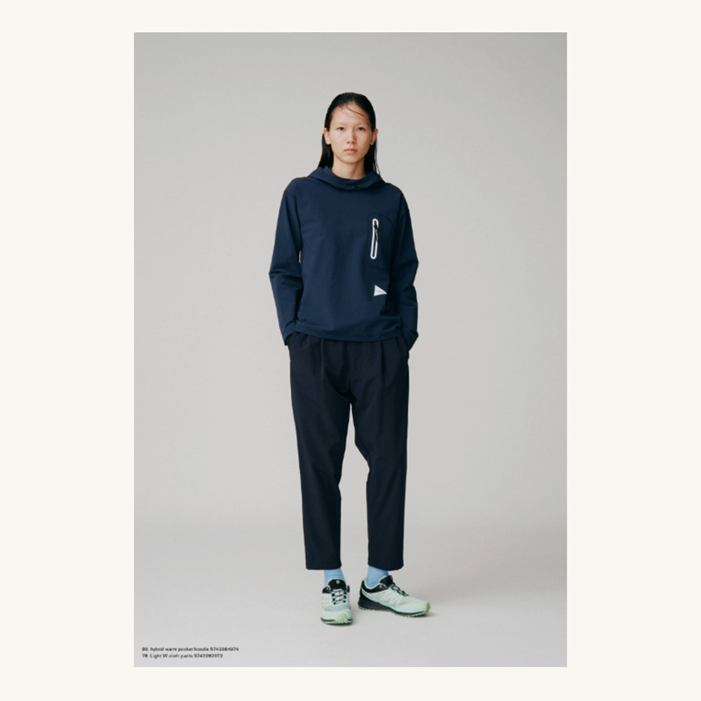 And Wander Light W Cloth Pants Navy