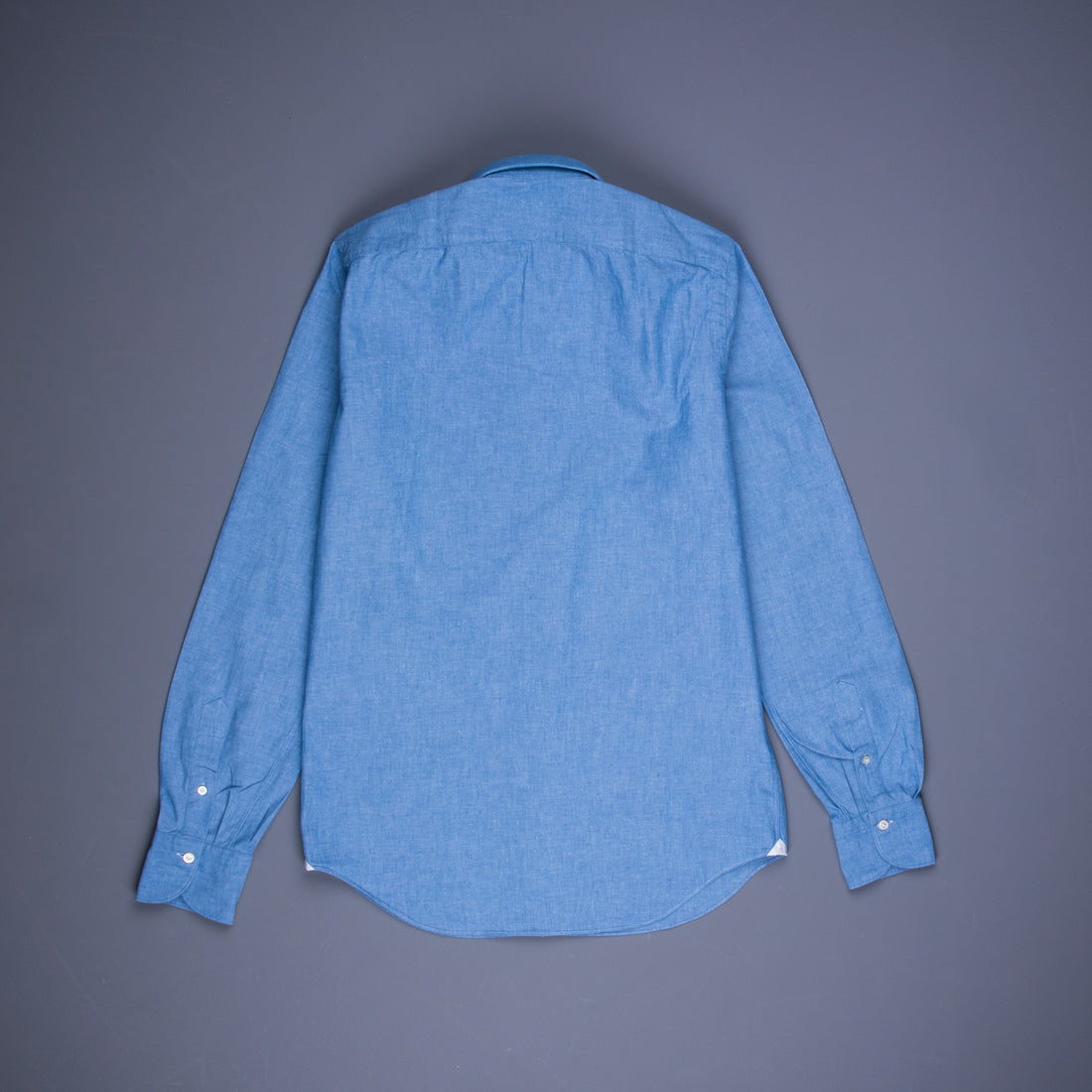 Finamore Gaeta Fit Collo Sergio Chambray Blu Scuro