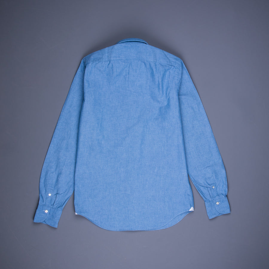 Finamore Gaeta Fit Collo Sergio Chambray Blu Scuro