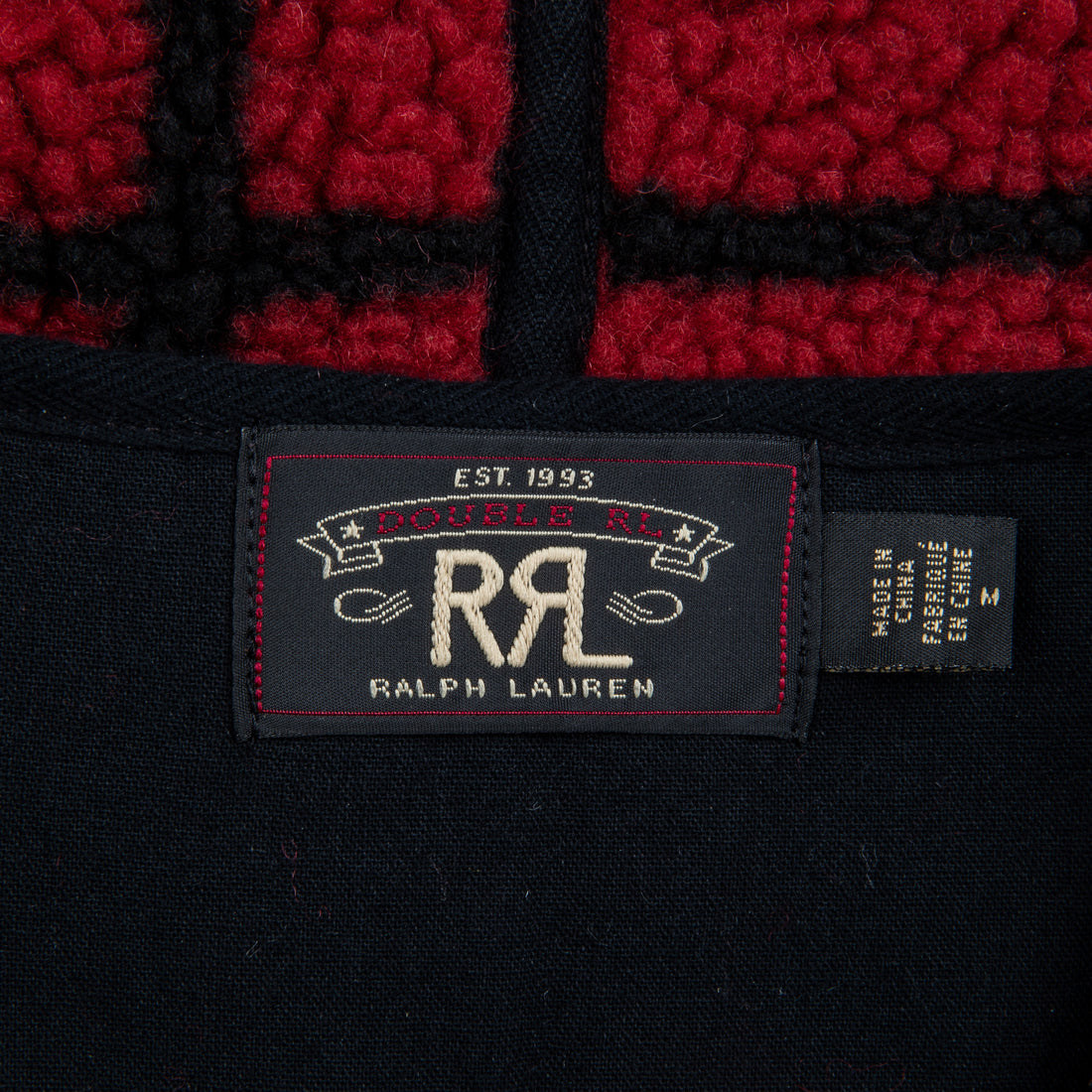 RRL B.B Fleece Vest Red and Black