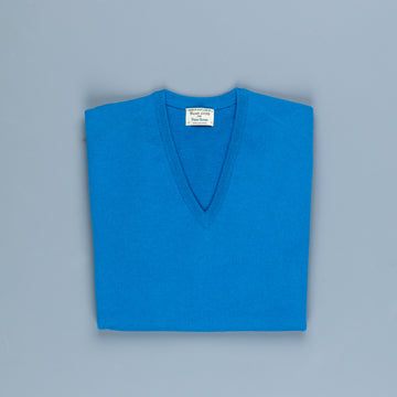 William Lockie Oxton Cashmere V-Neck Airforce