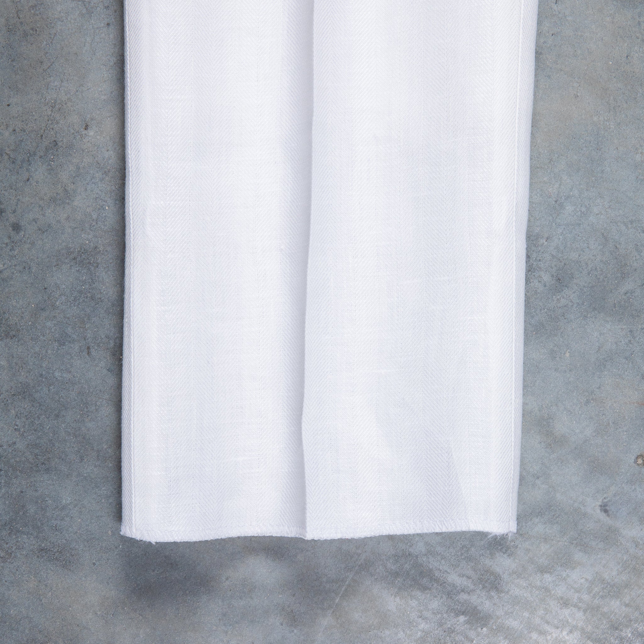 Rota Pantaloni High Rise Regular Fit Herringbone Linen White