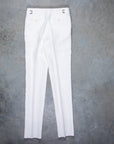 Rota Pantaloni High Rise Regular Fit Herringbone Linen White
