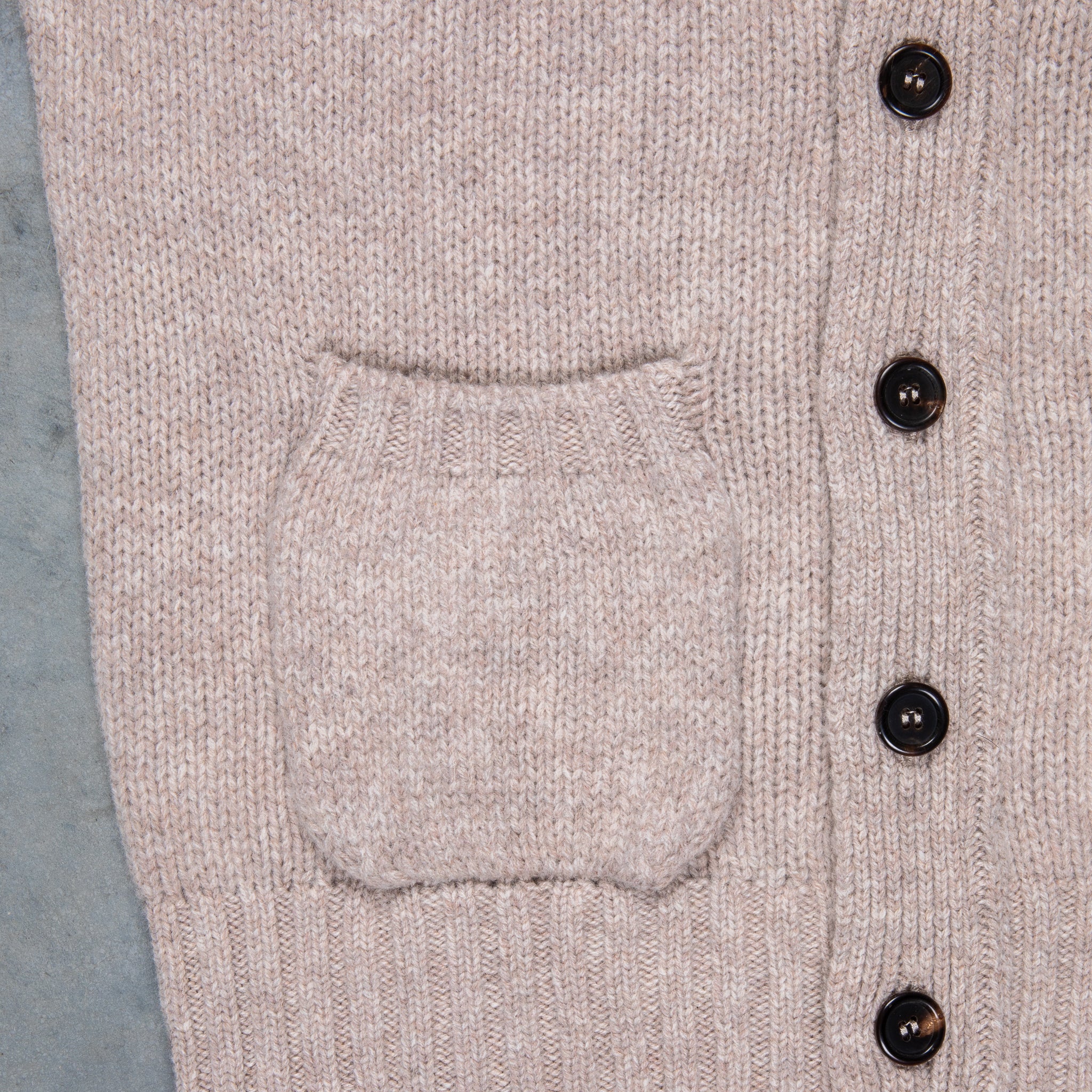 William Lockie x Frans Boone Alain 3-Pocket Cardigan Lambswool Cobble