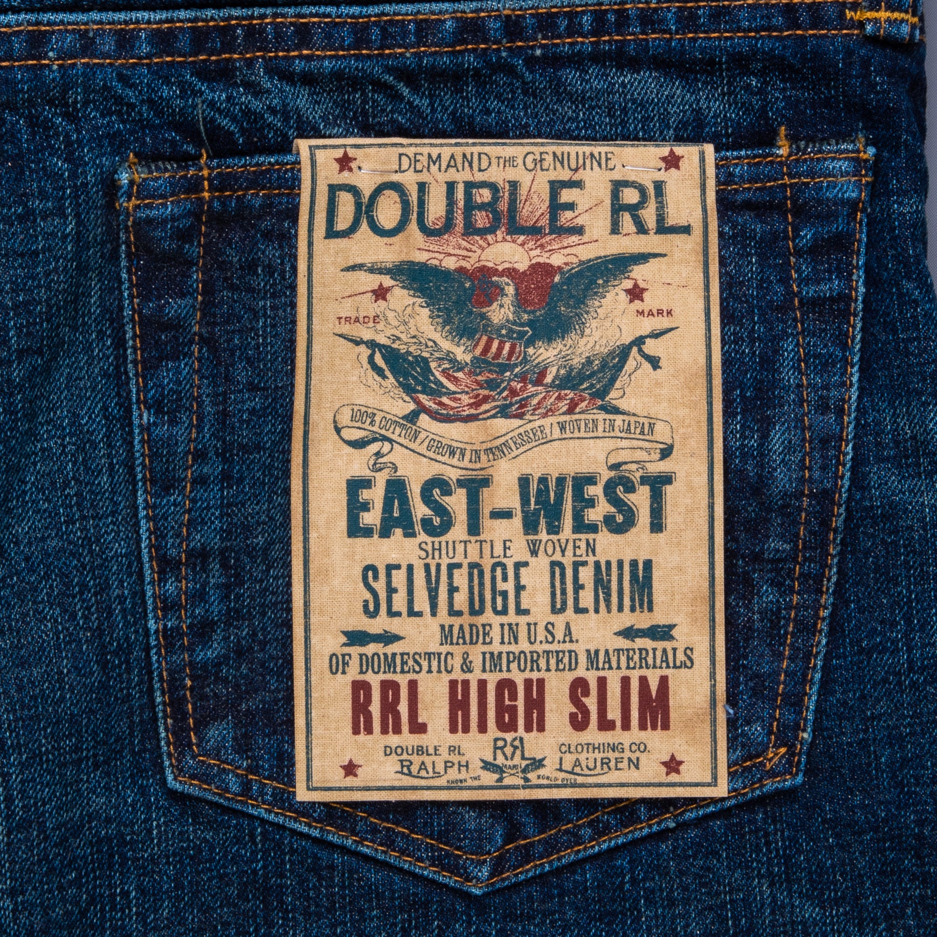 RRL High Slim Jeans Bayview wash