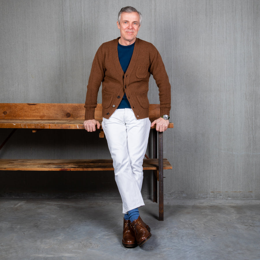 William Lockie x Frans Boone Alain 3-Pocket Cardigan Lambswool Spaniel