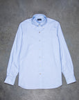 Finamore Gaeta Shirt Lucio Collar washed oxford celeste