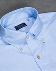 Finamore Gaeta Shirt Lucio Collar washed oxford celeste