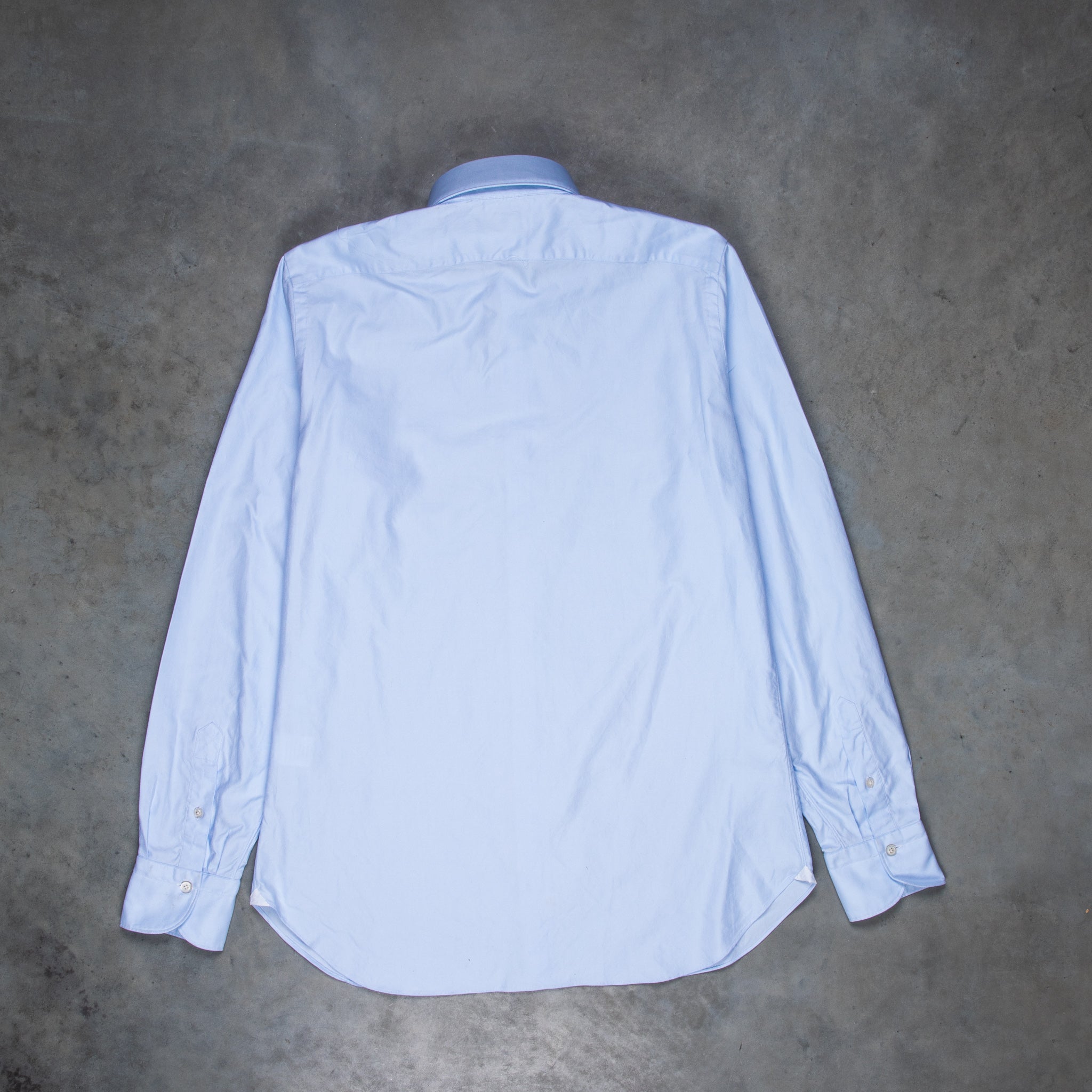 Finamore Gaeta Shirt Lucio Collar washed oxford celeste