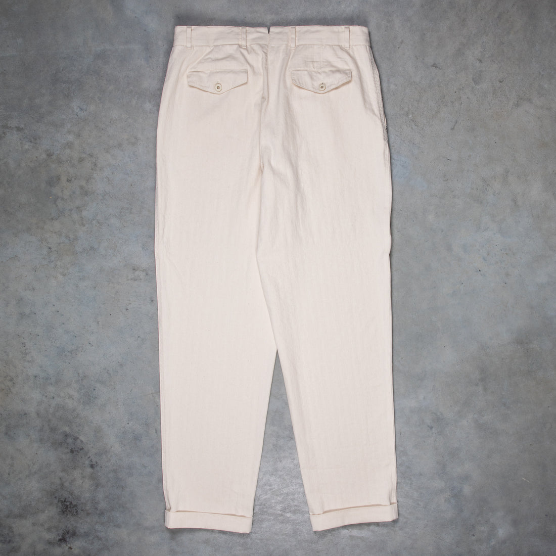 Caruso herringbone cotton pants ecru