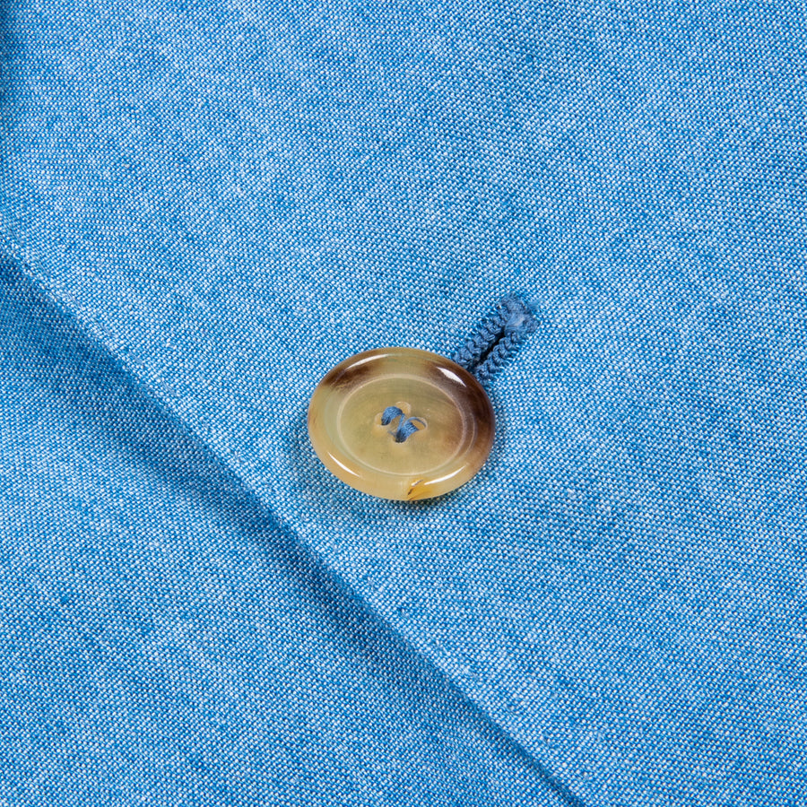 De Petrillo Camerelle Double Breasted Chambray Blazer