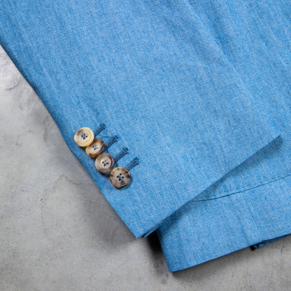 De Petrillo Camerelle Double Breasted Chambray Blazer