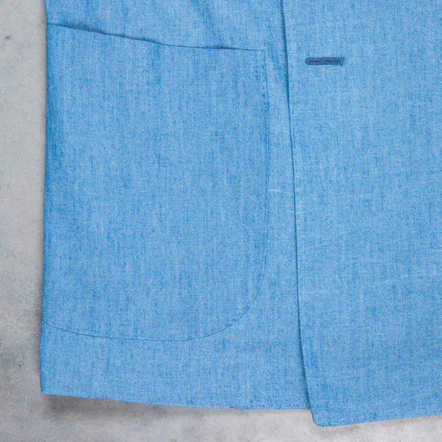 De Petrillo Camerelle Double Breasted Chambray Blazer
