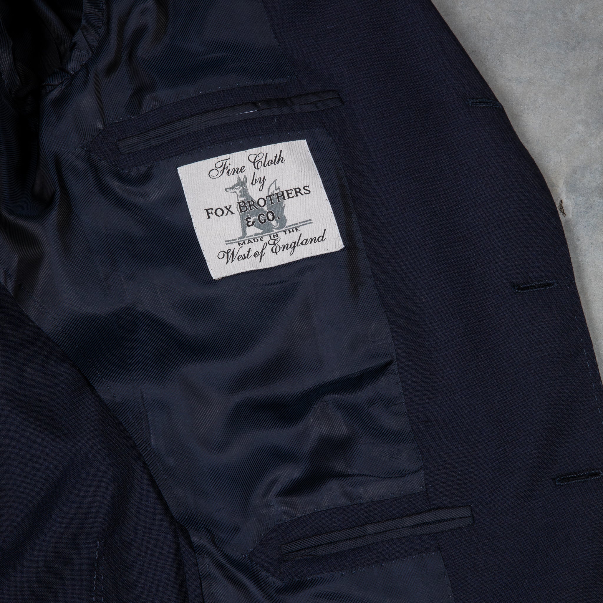 De Petrillo x Frans Boone Possilipo Jacket Fox Flannel Navy Blue Hopsack