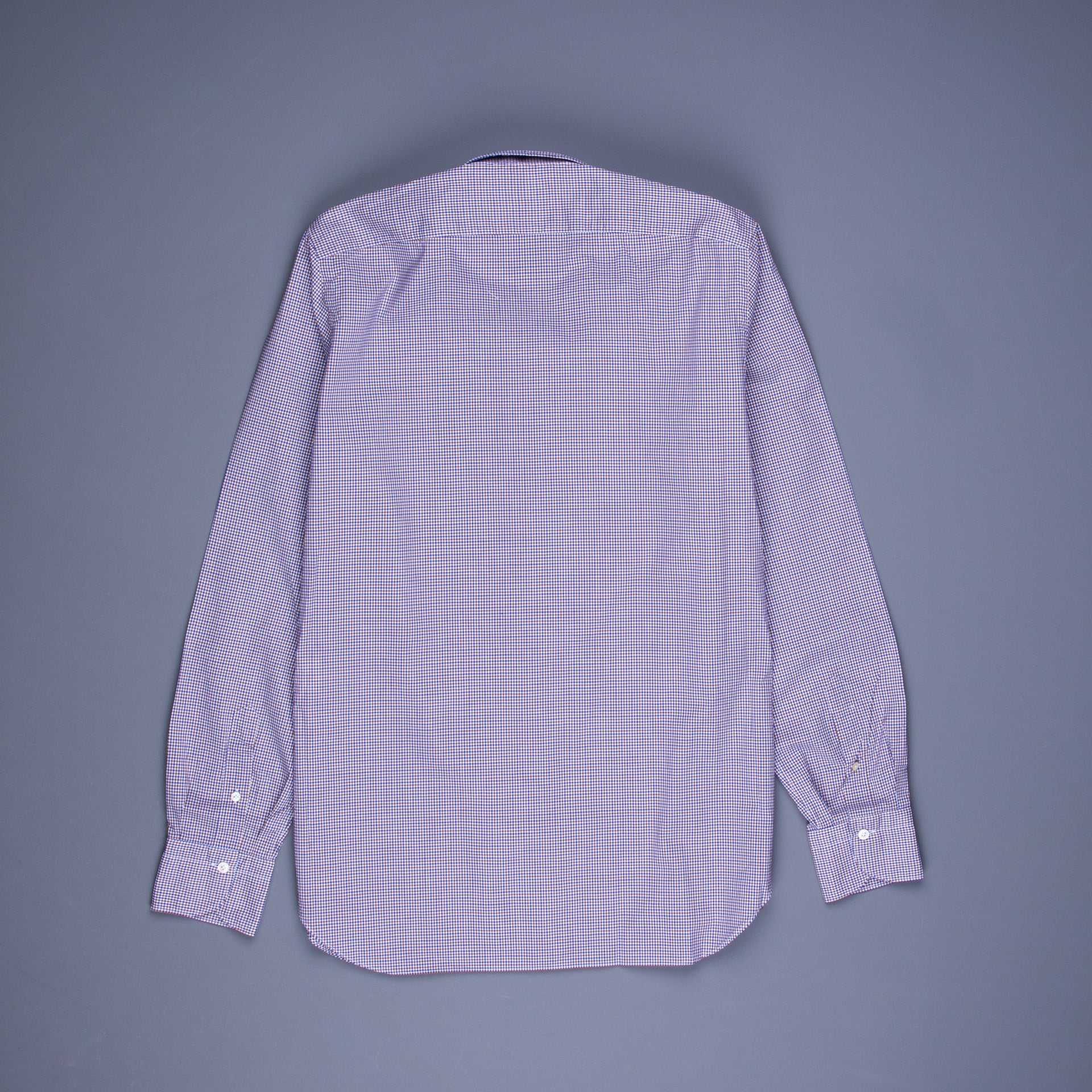 Finamore Gaeta Fit Collo Sergio Piccolo Percalle Blu Marrone