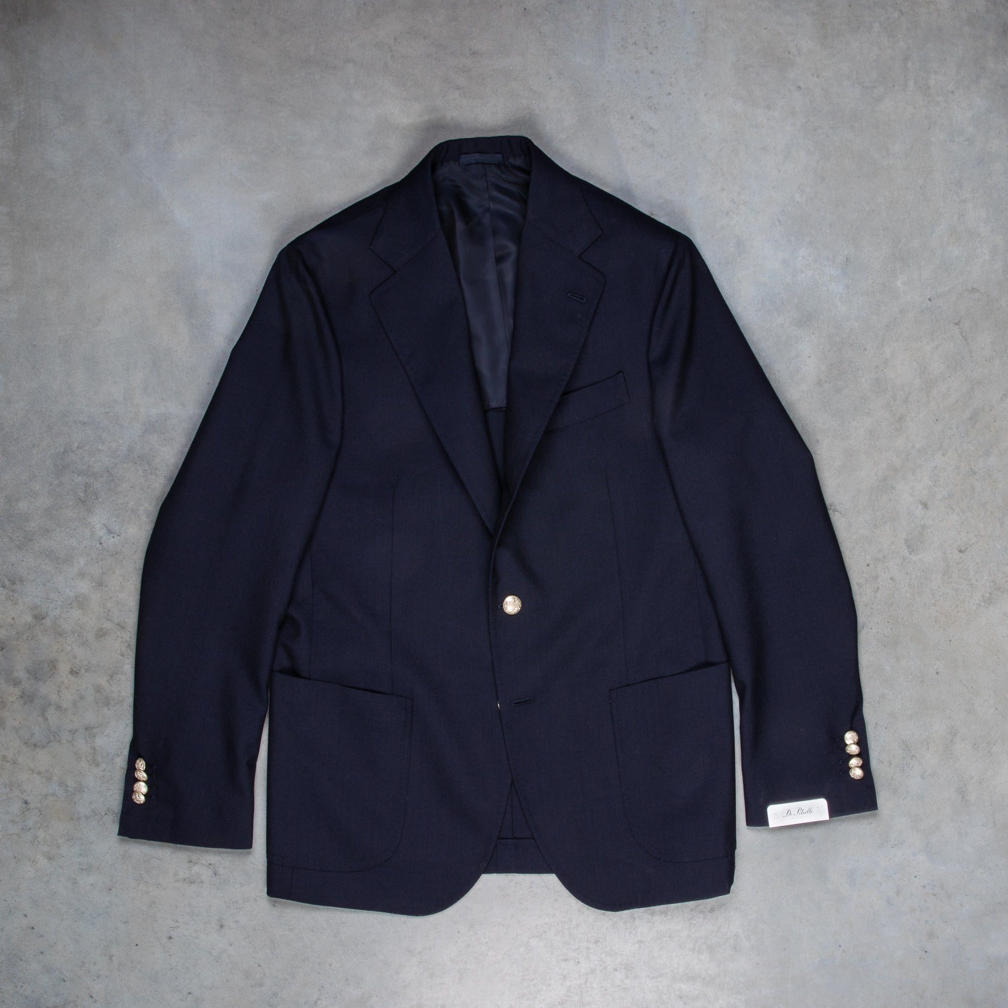 De Petrillo x Frans Boone Possilipo Jacket Fox Flannel Navy Blue Hopsack