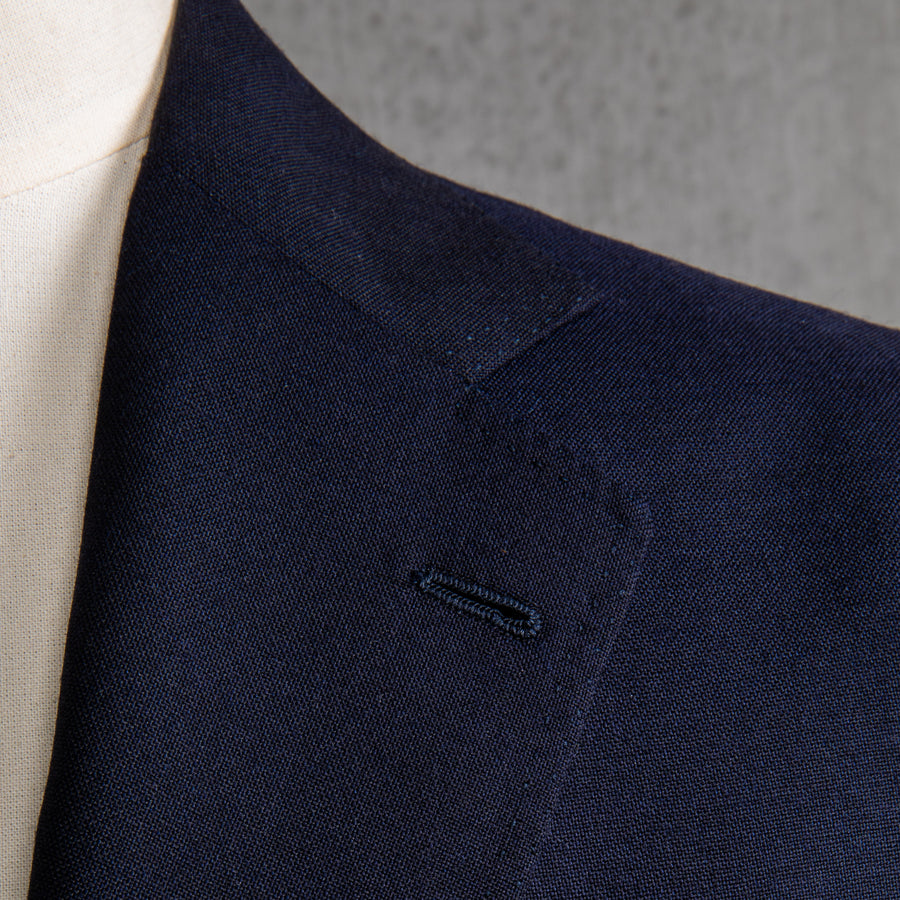 De Petrillo x Frans Boone Possilipo Jacket Fox Flannel Navy Blue Hopsack