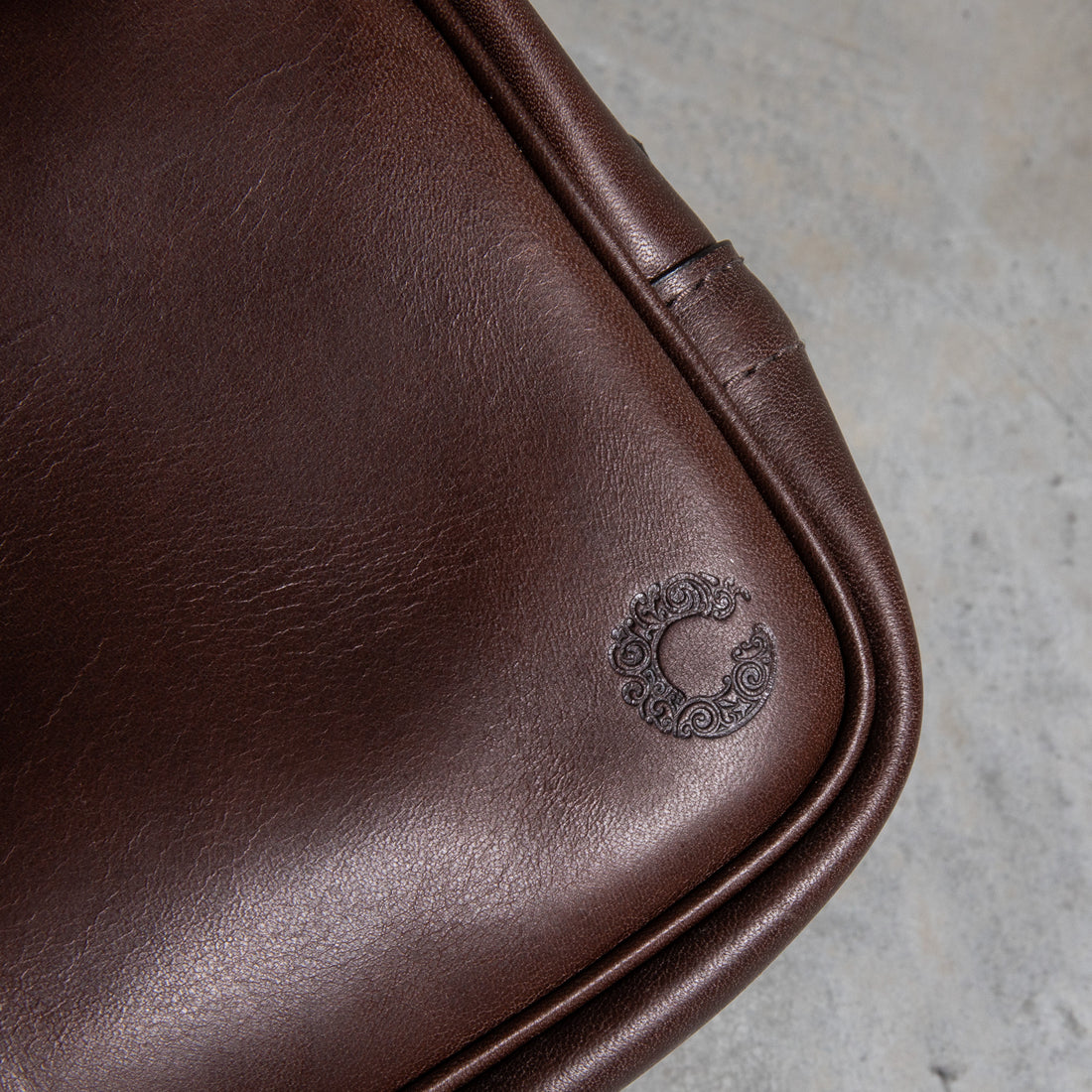 Croots Vintage Leather Wash Bag Dark Brown