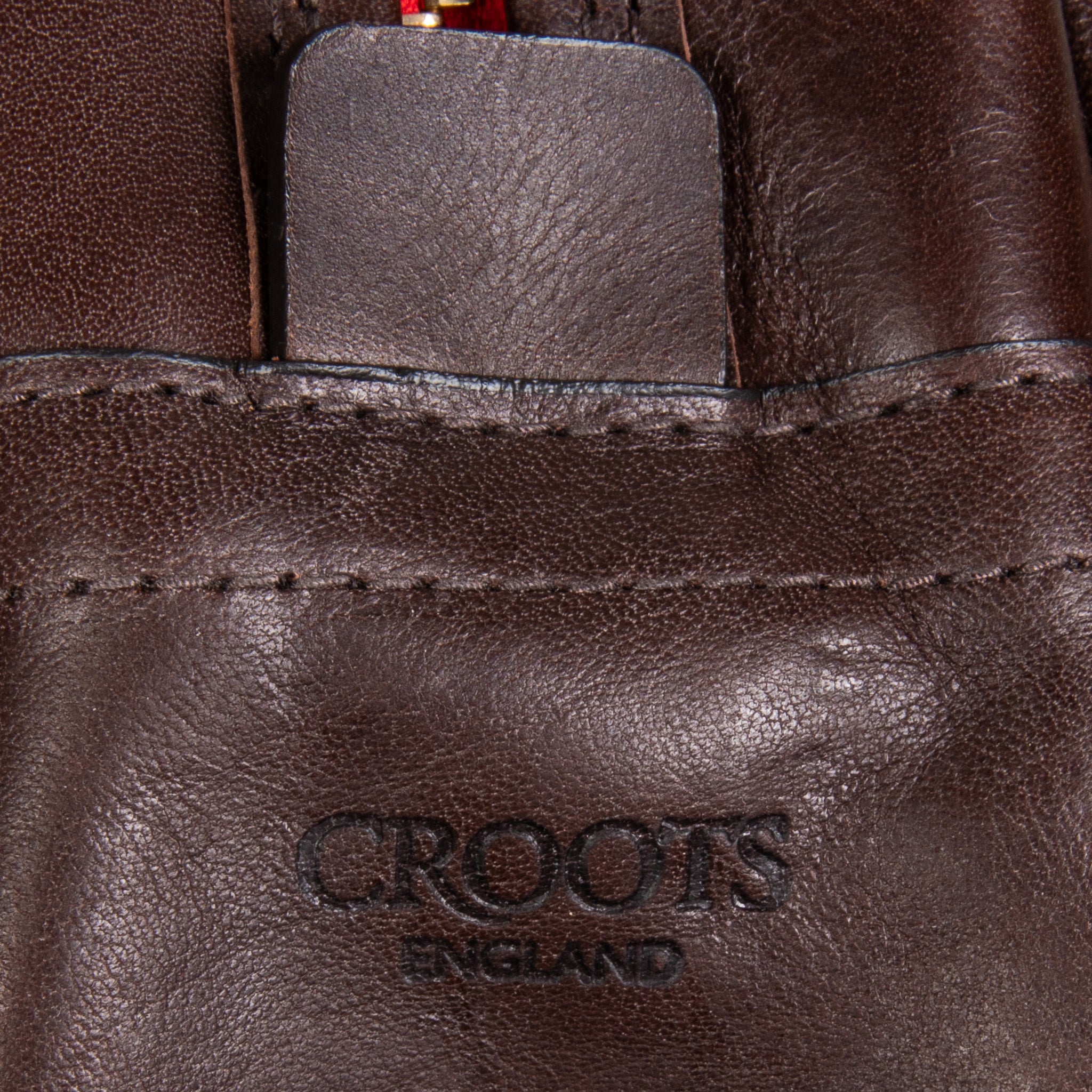 Croots Vintage Leather Wash Bag Dark Brown