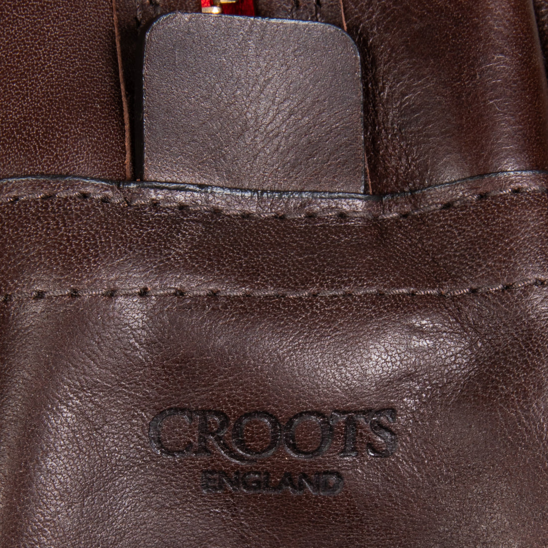 Croots Vintage Leather Wash Bag Dark Brown
