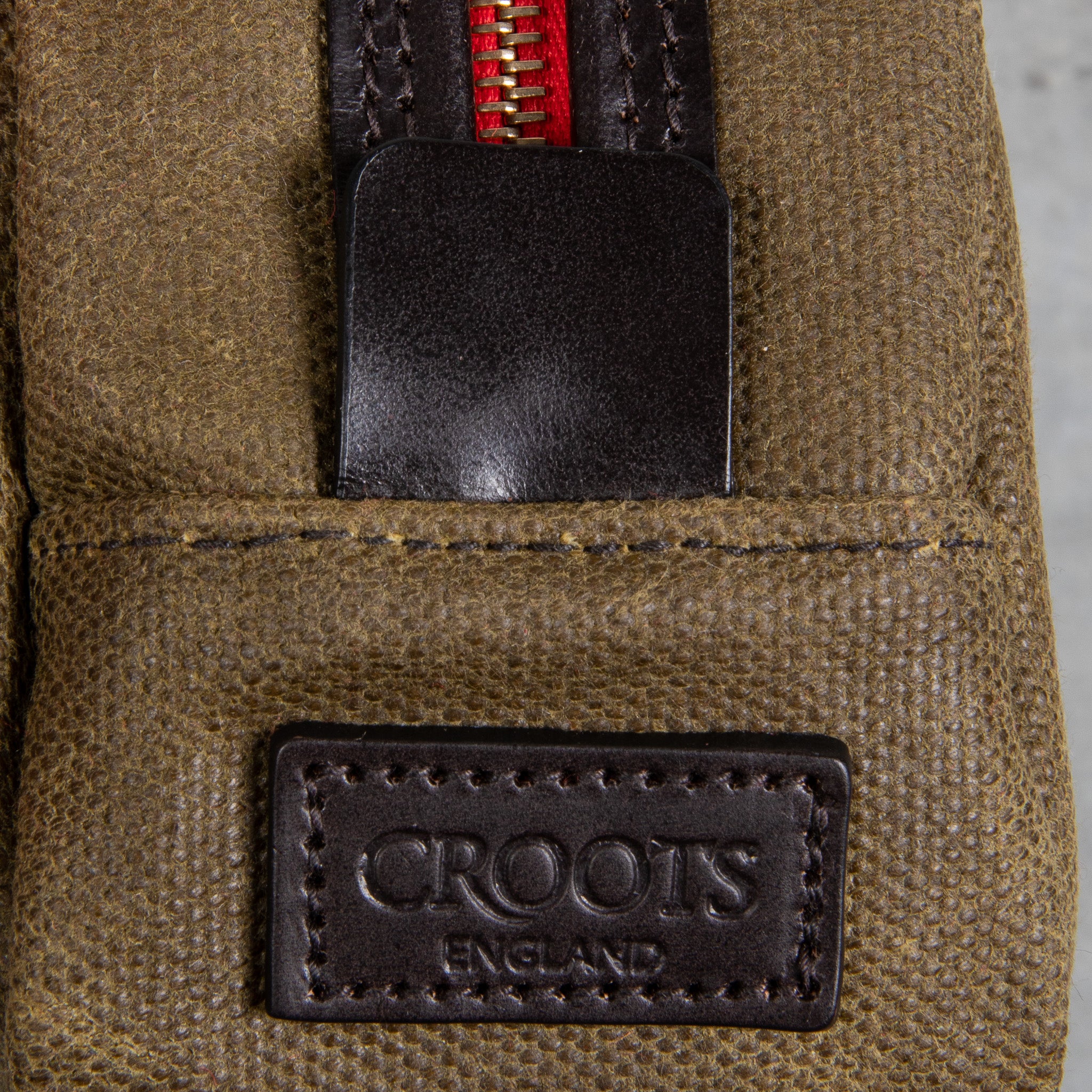Croots Waxed Canvas Wash Bag Olive