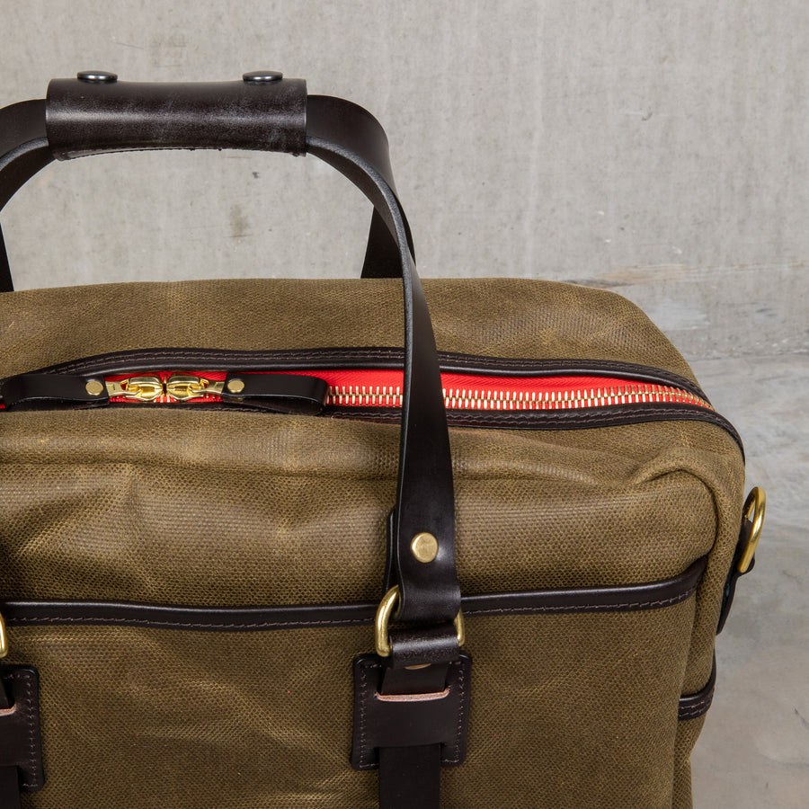 Croots Vintage Waxed Canvas Traveller Bag Olive
