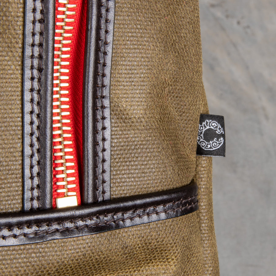Croots Vintage Waxed Canvas Traveller Bag Olive