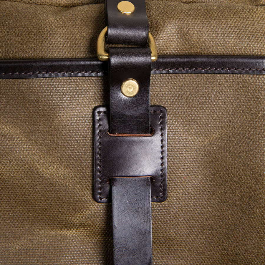 Croots Vintage Waxed Canvas Traveller Bag Olive