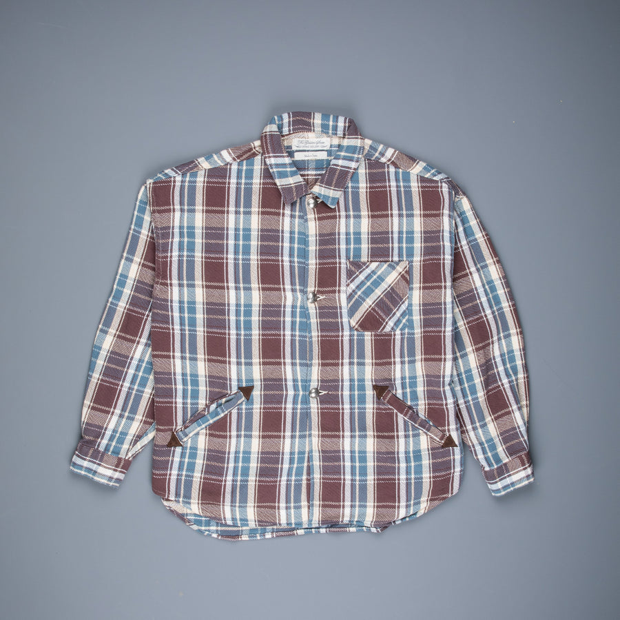 Remi Relief twill checked wide shirt brown