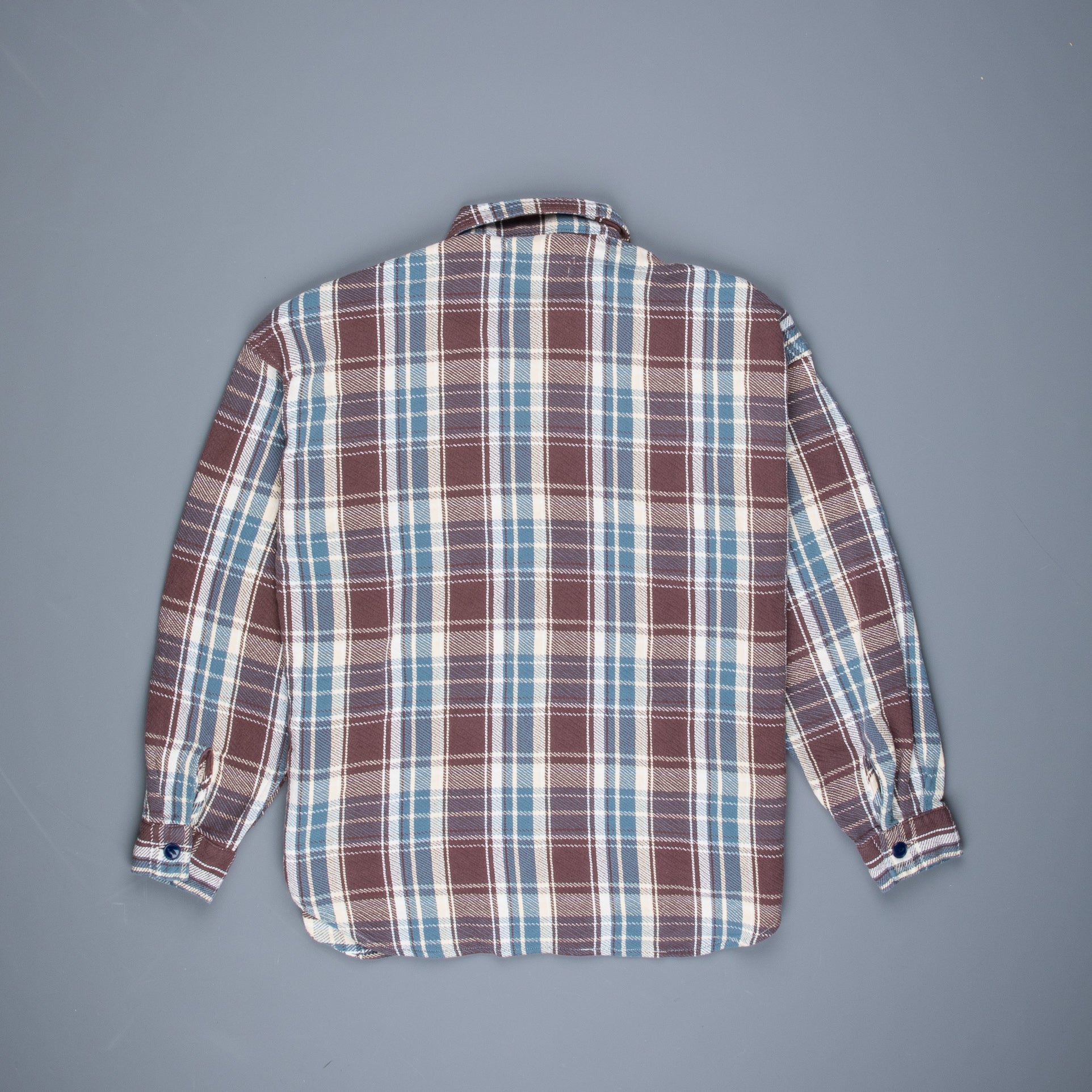 Remi Relief twill checked wide shirt brown