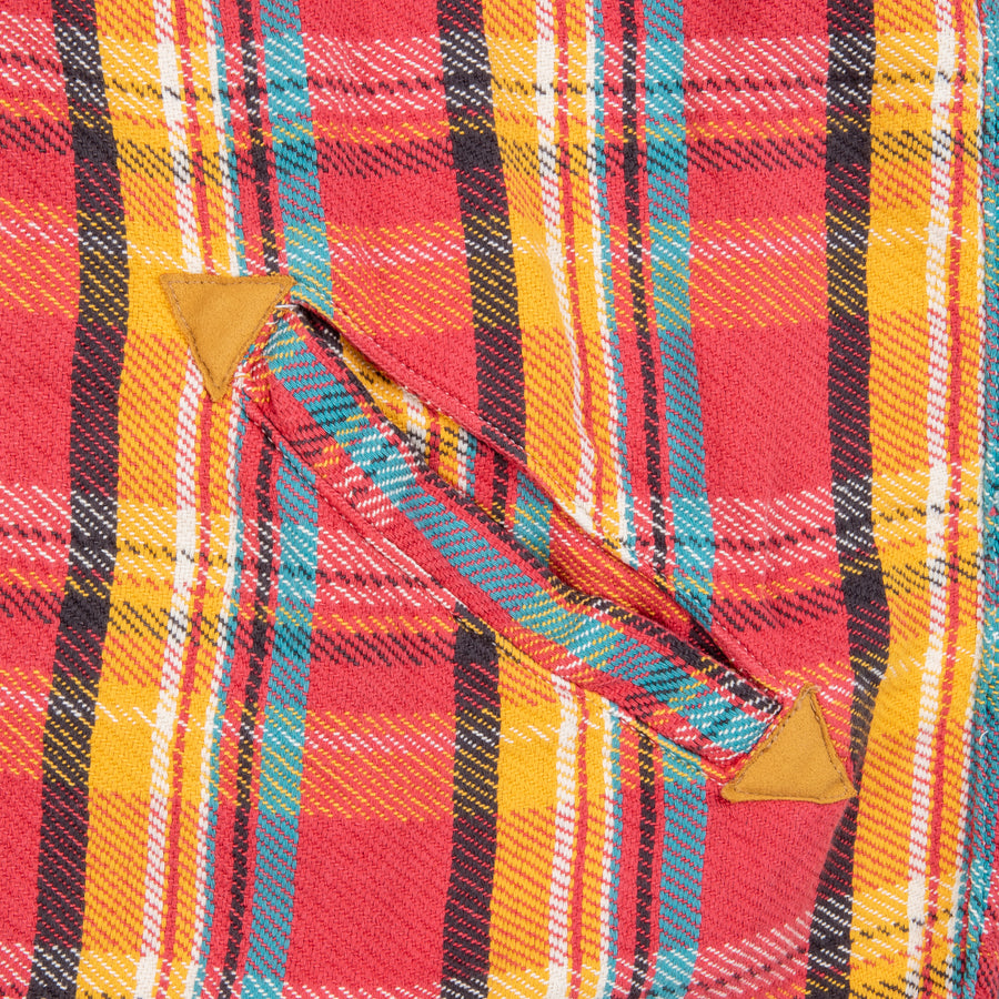 Remi Relief twill checked wide shirt red
