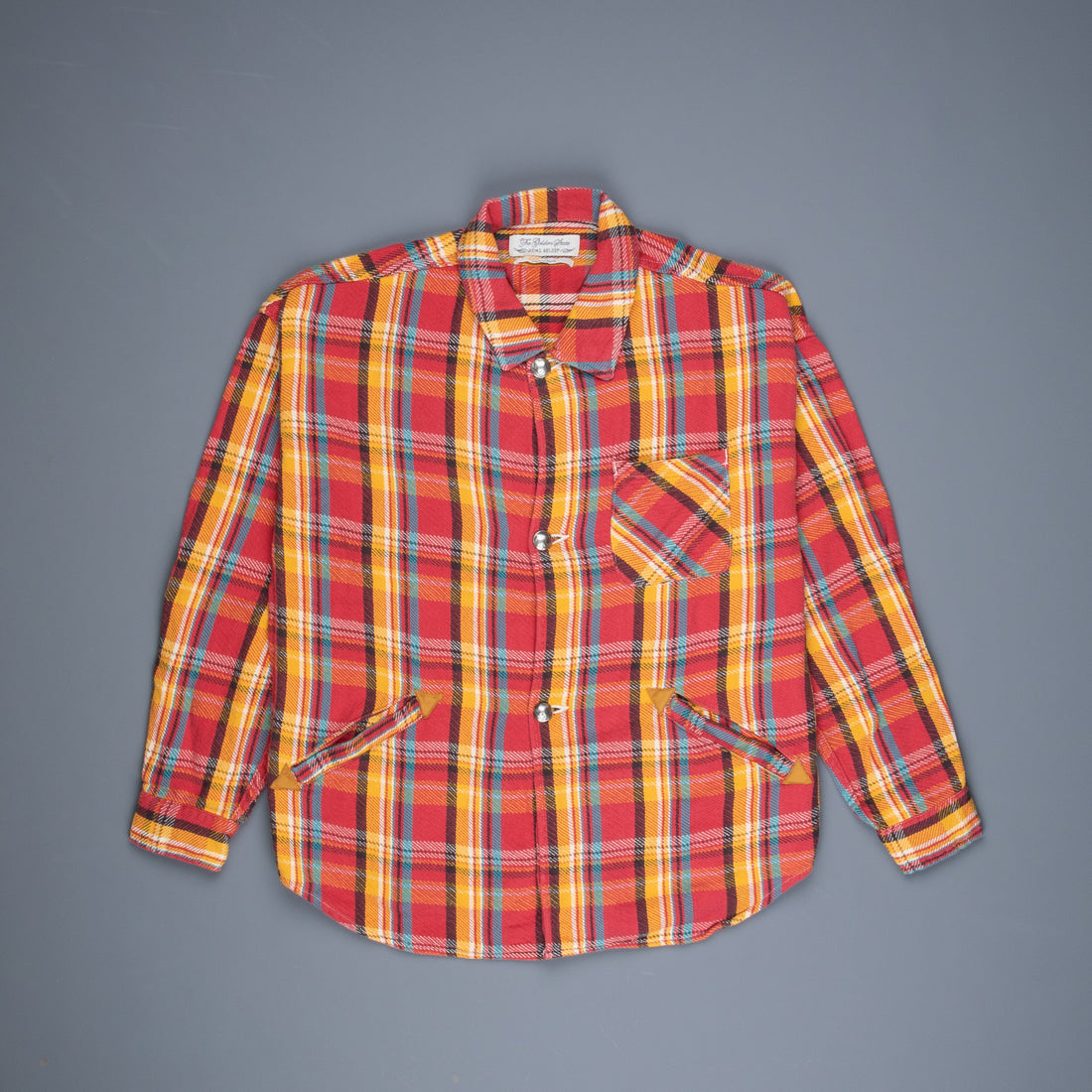 Remi Relief twill checked wide shirt red