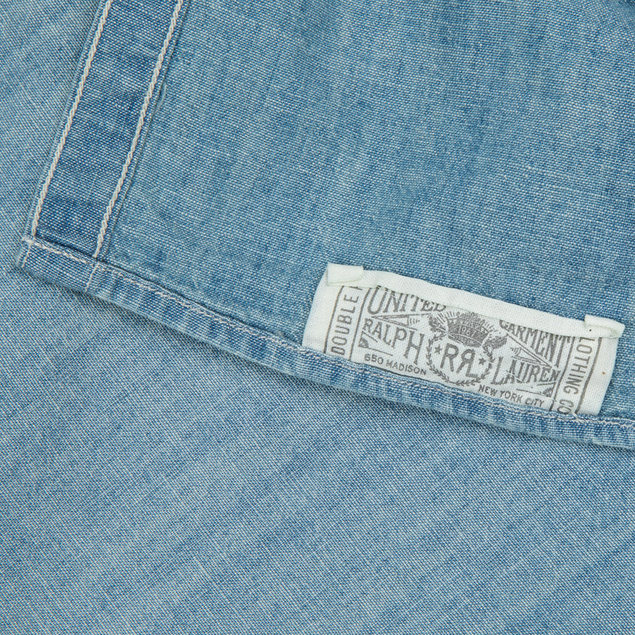 RRL Illinois West Long Sleeve Sport Shirt Medium Wash Chambray