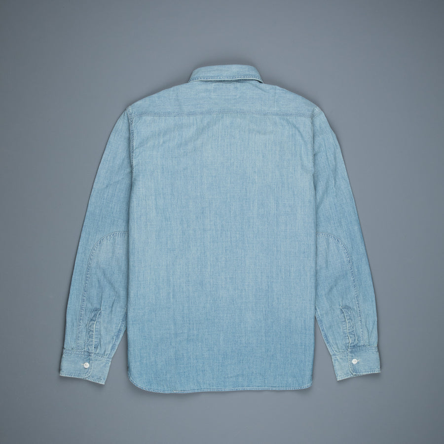 RRL Illinois West Long Sleeve Sport Shirt Medium Wash Chambray