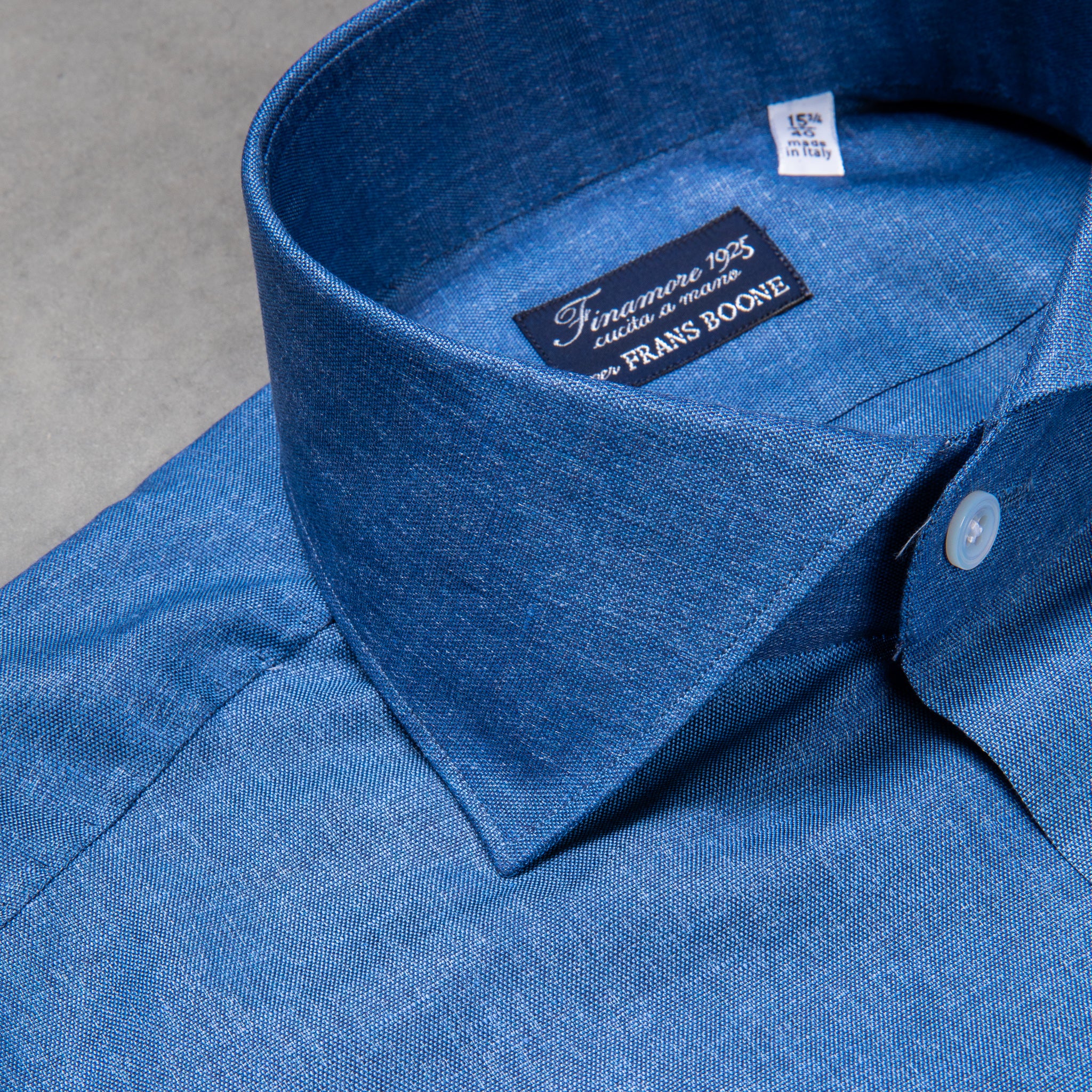 Finamore Milano Collo Eduardo Carlo Riva Cotton Linen Chambray Shirt – Frans Boone Store