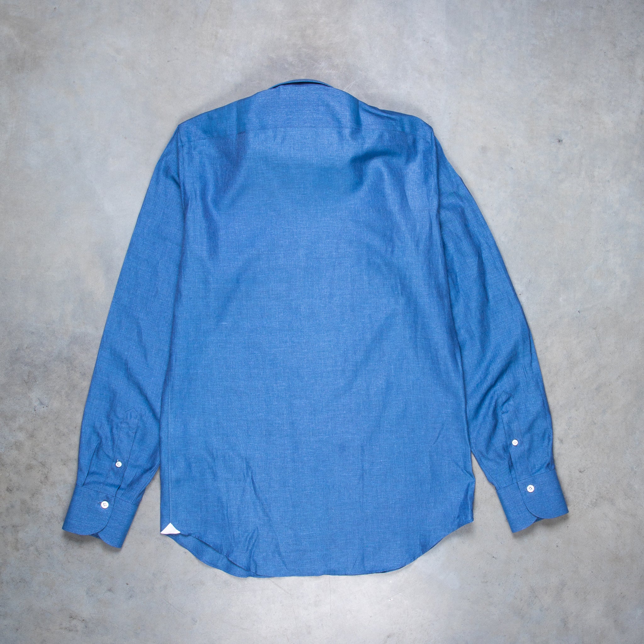 Finamore Milano Collo Eduardo Carlo Riva Cotton Linen Chambray Shirt