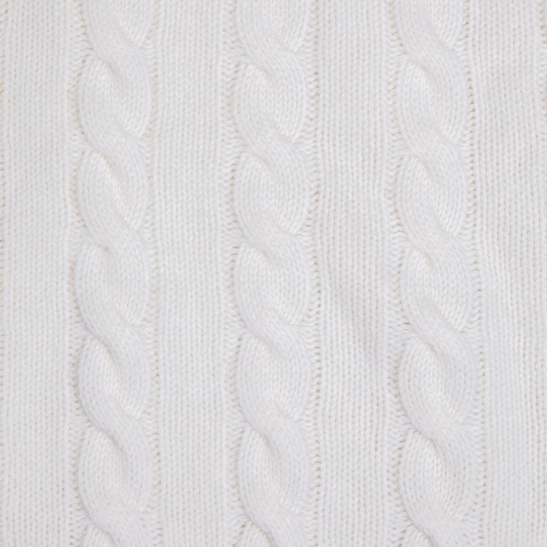 William Lockie Chirnside Cashmere Cable Crew Neck Snow White